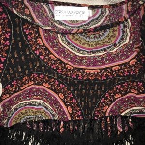 Gypsy Warrior long sleeve frayed crop top